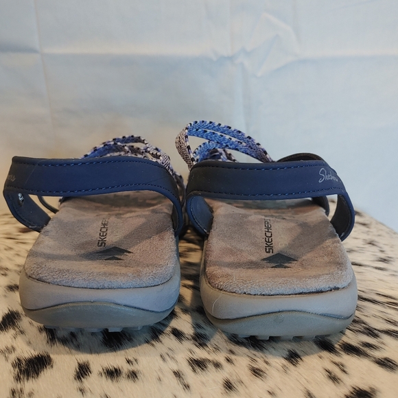 Skechers Blue & White Reggae Stretch Appeal Z-Gore Slingback Sandals Size 8 - Picture 5 of 9